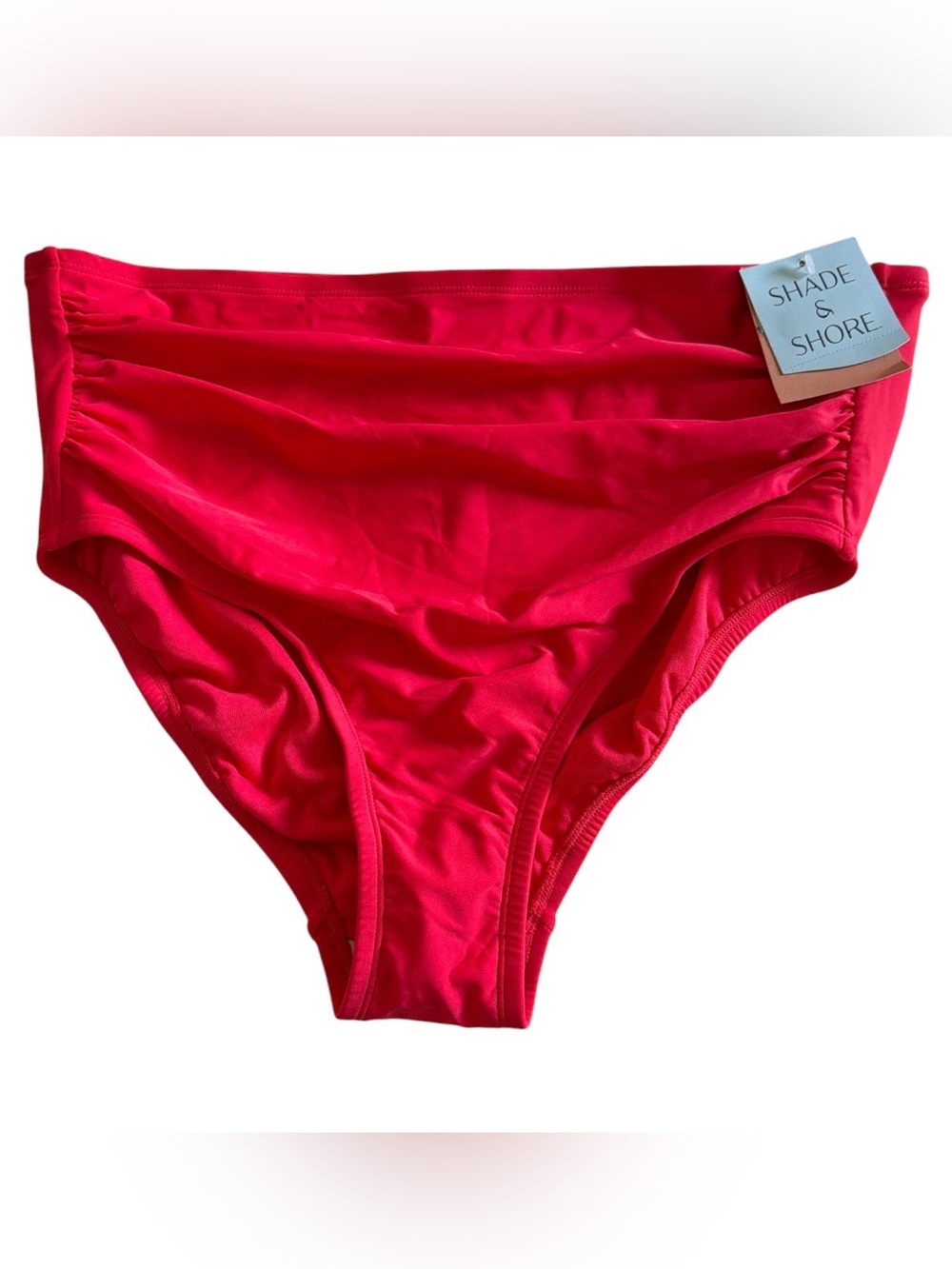 Shade & Shore NWT Women’s Bright Red High-Waist Bikini Bottoms Size X (14-16)